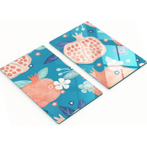 Tableros de vidrio decorativos multifuncionales con estampado de frutas, 2x30x52 cm.