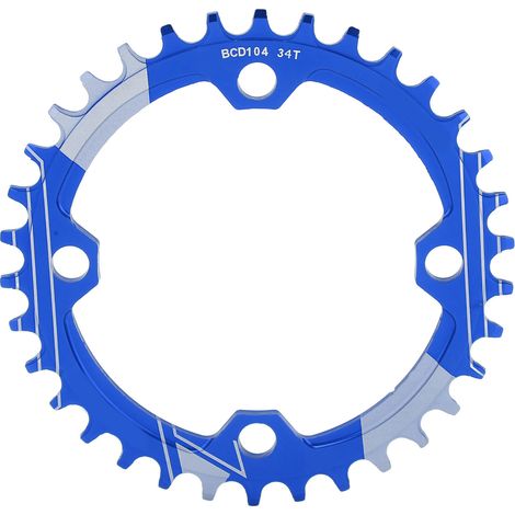 34-Zahn-Kettenblatt aus Aluminiumlegierung für Mountainbikes, rostfrei, mit positiver und negativer Verzahnung, blau (1/5)
