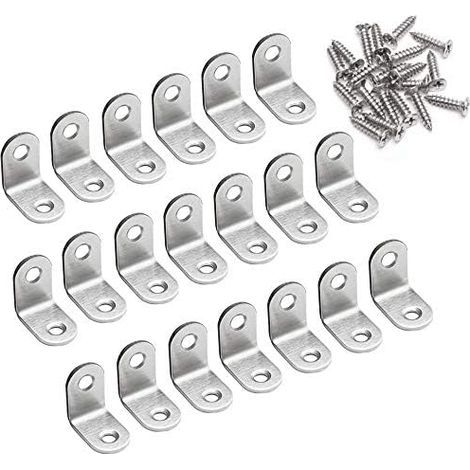 90°-Befestigungswinkel aus Edelstahl – L 20 x 20 x 16 mm – 20er-Packung zur Möbelverstärkung – 2 mm Dicke (1/5)