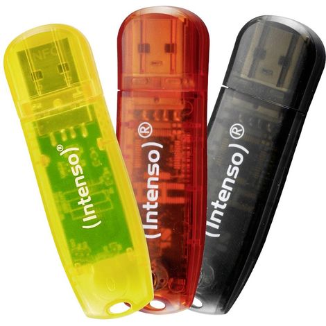 Intenso Rainbow 3x32GB Yellow/Red/Black lecteur USB flash USB Type-A 2.0 Transparent (1/4)