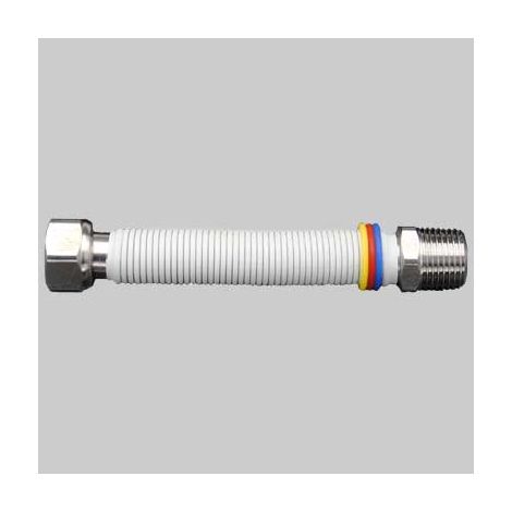 FLESSIBILE INOX ACQUAGAS RIVESTITO BIANCO  MF 1/2 200400     MADE IN ITALY