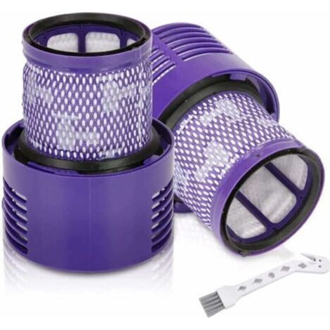 Filtre lavable pour Dyson V10 SV12, kit de 3 filtres arrière violet avec brosse de nettoyage (1/4)