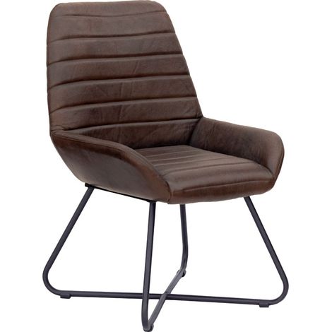 Stuhl Echtleder 59x68x93 dunkelbraun IRON LABEL 16 (1/3)