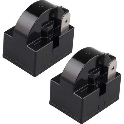 Lot de 2 relais de démarrage PTC 15 Ohm 220 V à une broche PTC pour réfrigérateur congélateur et compresseur Noir(1 pied) (1/4)