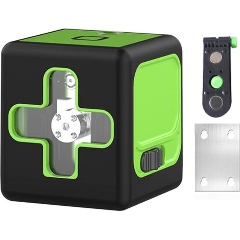 Niveau infrarouge miniature vert - Avec plaque de fixation murale, batterie lithium