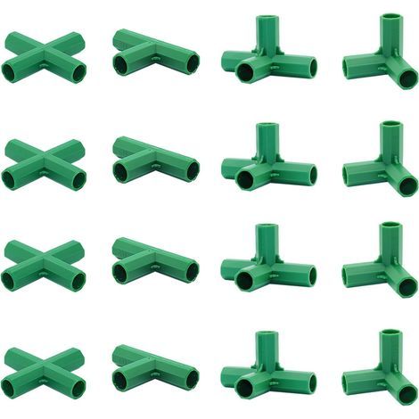 Juego de 16 herrajes de 16 mm, 4 tipos de soportes robustos y estables para estructuras de invernadero. Adecuados para emparrados de vid, parasoles y casetas de jardín. (1/5)