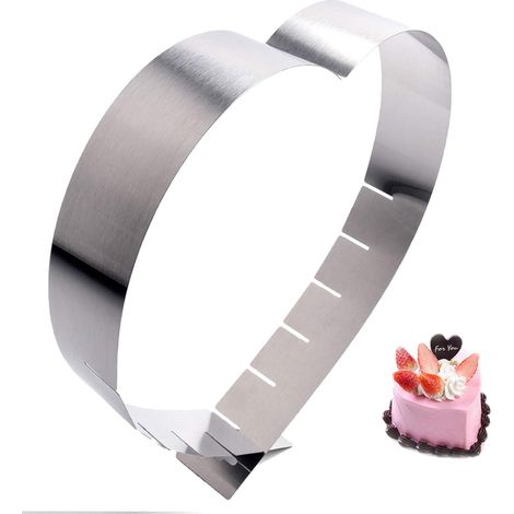 Anneau à mousse réglable en acier inoxydable forme cœur pour gâteaux et pizzas moule pour entremets et desserts accessoire de pâtisserie