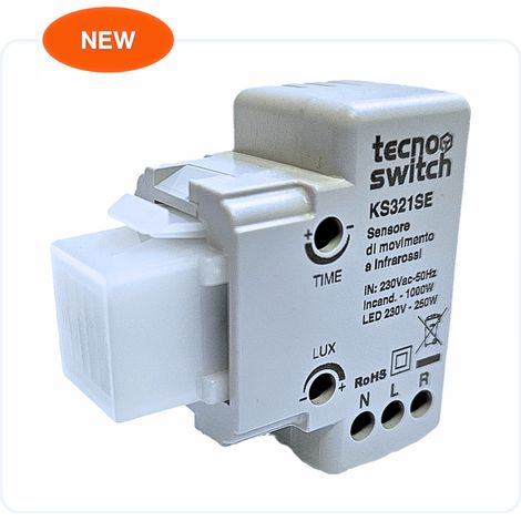 Sensore Di Movimento Infrarossi A Lente Piatta ( Tecnoswitch Cod. Ks321Se )