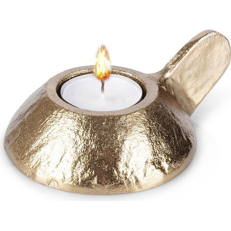 Candelabro in alluminio dorato, 12x9x5 cm (1/5)