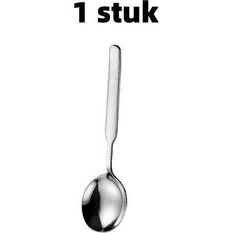Cuillère à dessert en acier inoxydable à long manche et épaisse pour cuisine 19 x 5 cm argentée (1/5)