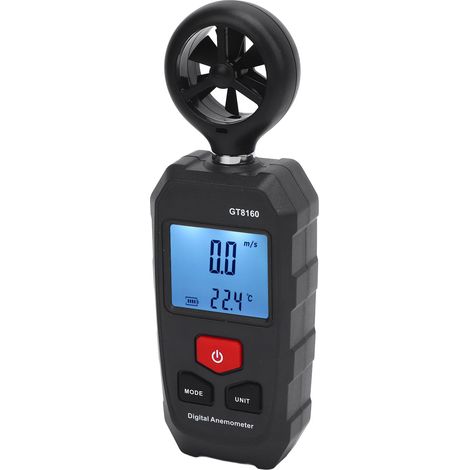 Anémomètre numérique haute précision à 6 unités, écran LCD rétroéclairé, mesure la vitesse du vent, la température et le refroidissement pour une utilisation extérieure. (1/5)