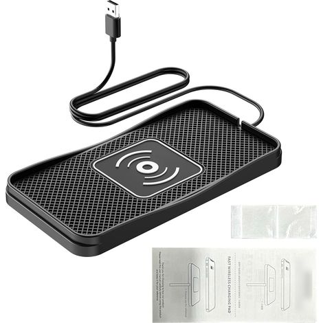 Chargeur Sans Fil Voiture 20W - Tapis Silicone Antidérapant - Support Tableau De Bord Multi-Vitesses (1/5)