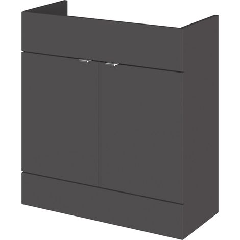 Hudson Reed Fusion Vanity Unit 800mm Wide - Gloss Grey (1/3)