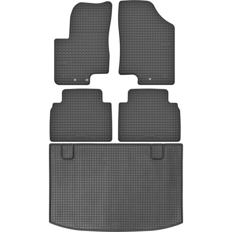Set di tappetini in gomma per auto e tappetino per bagagliaio per Hyundai ix20 Minivan dal 2010 al 2019.