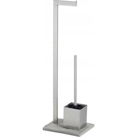 Serviteur WC en inox avec base effet GRANIT (1/3)