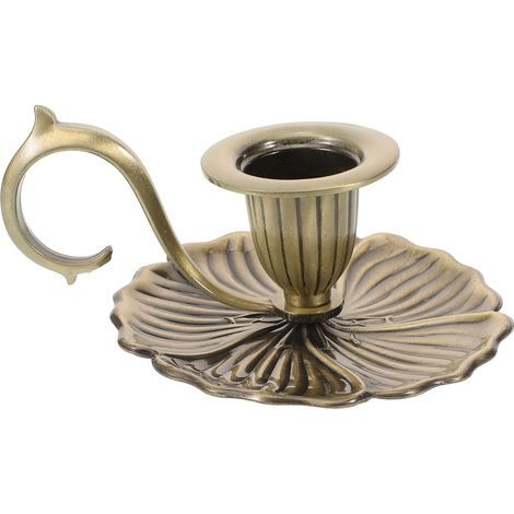 Kerzenständer: Vintage-Kerzenständer aus Bronze in Kegelform mit Griff, tragbarer Kerzenständer, ideal für Party- und Hochzeitsdekorationen. (1/5)