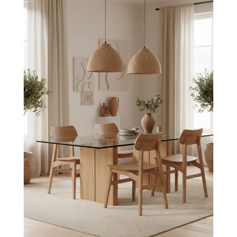 Yuna - Lot de 2 Chaises en bois massif de mindi (1/5)