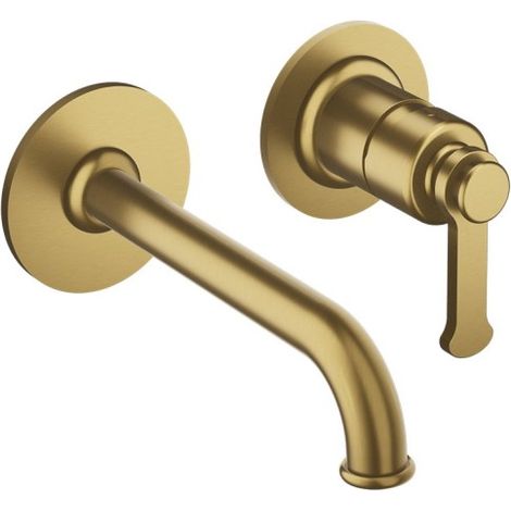 Mitigeur lavabo encastré avec rosaces bec de 225 mm Or Brossé - CRISTINA ONDYNA FA25996P