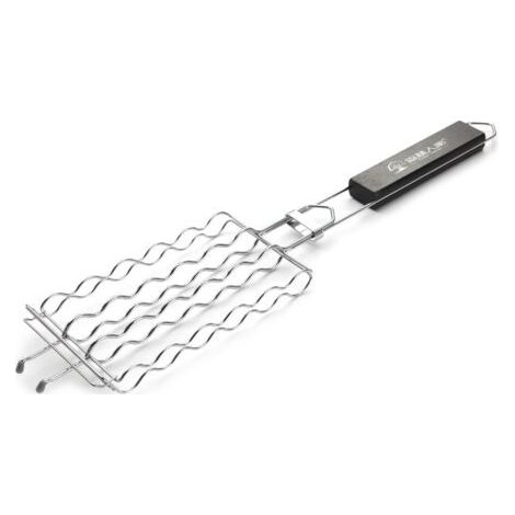 Barbecue Saucisse Hot Dogs Facilement Griller De La Viande Ou des Légumes avec Ce Barbecue Facile Grill avec Manche en Bois (Couleur : Black, Size : 55.5x12x3cm)