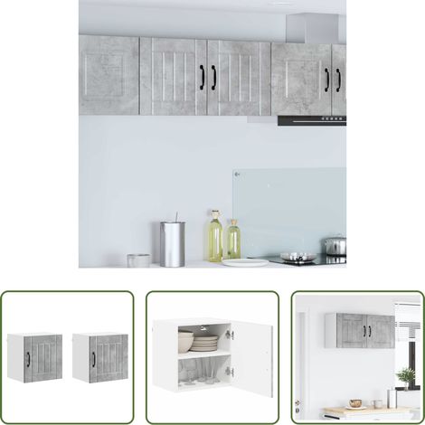 Küchenwandschrank -  Küchenschrank Lucca 2 pcs Beton Grau 40 x 31 x 40 cm (1/5)
