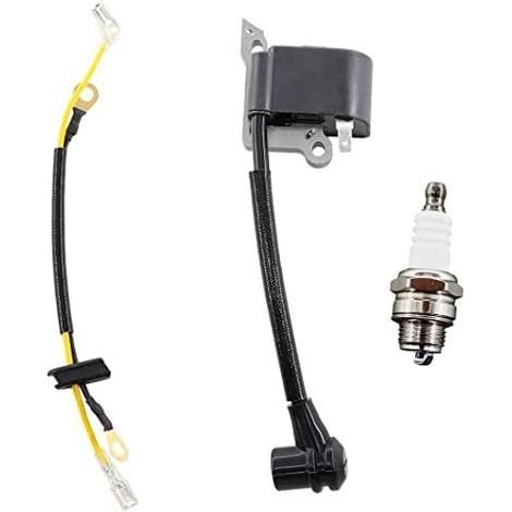 Bobina de encendido con bujía para Husqvarna 136 137 137E 141 142 142E 235 240 23 26 36 41. Reemplaza la pieza 545199901. (1/5)
