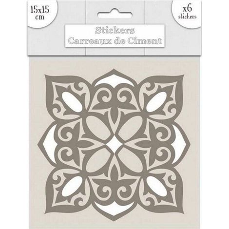 6 stickers à carreaux de ciment 15 x 15 cm (1/2)