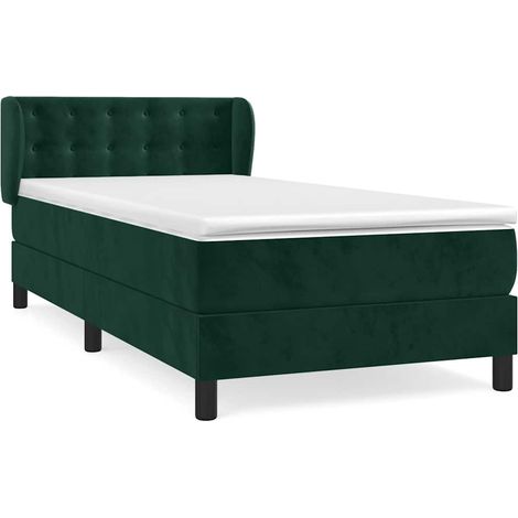 Maison Exclusive - Boxspringbett mit Matratze Dunkelgrün 80x200 c