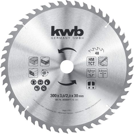 Scie circulaire HM Ø300 x 30 mm 48Z KWB