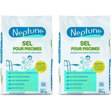 Lot de 2 sacs de sel de piscine 25 kg - Neptune