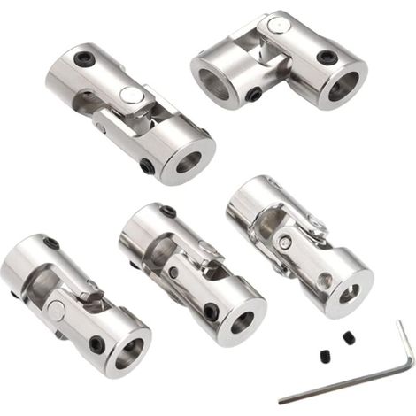 5 Pièces D'Accouplement D'Arbre Métal, Connecteur Moteur Joint Universel, Connecteur De Moteur d'Accouplement d'Axe, Joint Universel En Métal Utilisé Pour La Connexion De Modèles De Voitures ( (1/5)