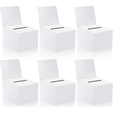 Lot de 6 boîtes de tombola, urnes de vote, boîtes à bulletins de vote, boîtes en carton, organisateurs de rangement, boîtes cadeaux (1/5)