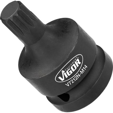 VIGOR Schlagschrauber Schraubendrehereinsatz, 3/4 (20 mm) Vierkant hohl, Außen Sechskant Profil, Außen Doppelsechskant Profil, SW M14