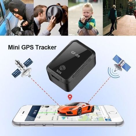 DBBEGK Mini voiture magnétique GPS Dispositif de suivi magnétique portable en temps réel Localisateur global Suivi anti-perte (1/4)