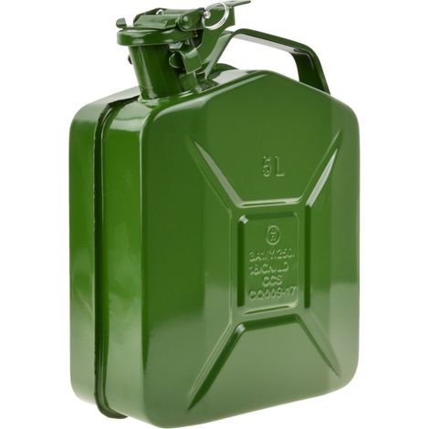 Kraftstoffkanister Benzinkanister Stahlblech, grün 5 Liter (1/4)