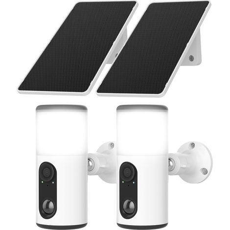 Telecamera di Sorveglianza Esterna Solare ANRAN 2K 3MP Visione Notturna a Colori, Rilevamento Umano e Allarme, Compatibile con Alexa, WiFi 2.4GHz, ANRAN F2M3-2 pezzo (1/5)