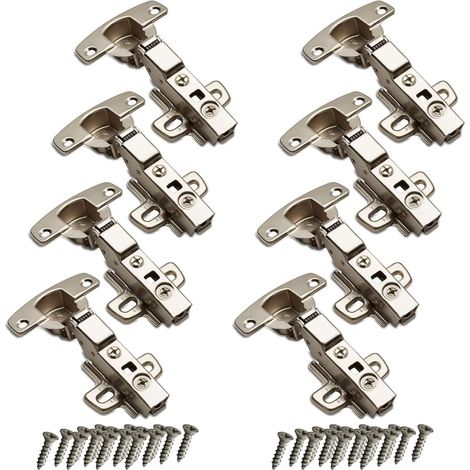 SOTECH 8 pièces Hettich Sensys Paumelle 8645i TH52 Butée centrale Angle d'ouverture 110° Charnière Amortisseur Hauteur (Distance) 1,5 mm incl. vis M4x16mm (1/5)