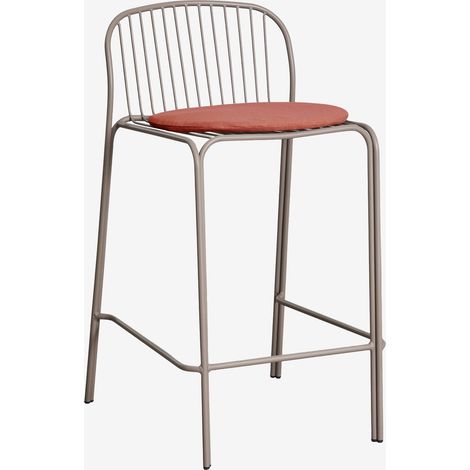 Pack de 4 tabourets de jardin hauts en acier Anerina SKLUM Moka Brown ↑65 cm