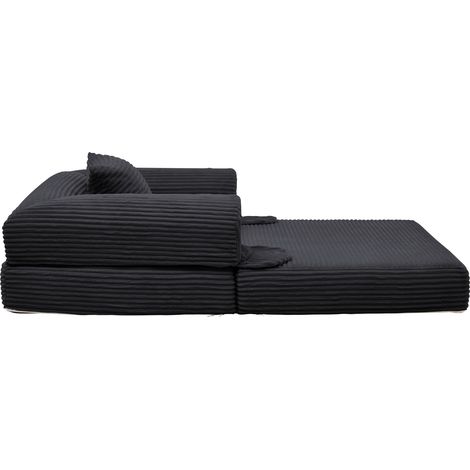 Canapé convertible une place en tissu velours côtelé avec coussin, canapé-lit multifonction pour salon et chambre (1/5)