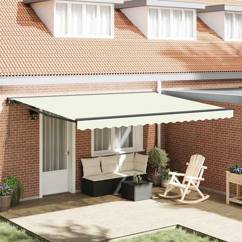 vidaXL Cadre d'auvent Crème 450 × 300 cm Polyester avec revêtement PU (1/5)