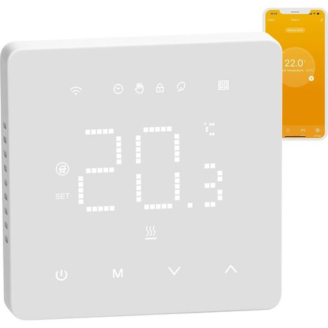Thermostat pour Chauffage au Sol Electrique,Thermostat Intelligent WiFi Thermostats d'ambiance programmables avec sonde Compatible avec Alexa et Google Home,16A (1/5)