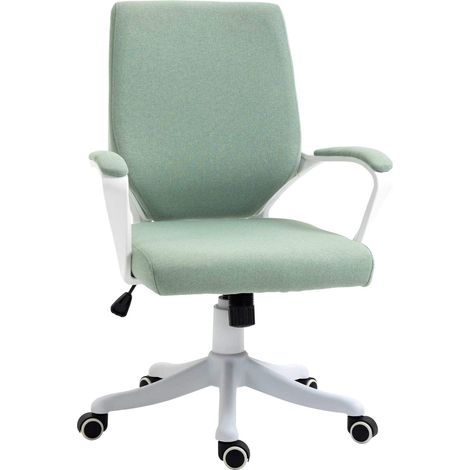 Silla de oficina ergonómica giratoria con ruedas de poliéster verde 62x69x92-100 cm (1/5)