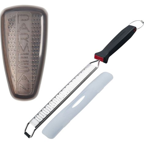Duo Râpe à zeste longue à gros grain avec couvercle de protection 42 cm et Râpe à parmesan et sa boîte de rangement 19 cm FM Professional Gourmet (1/5)