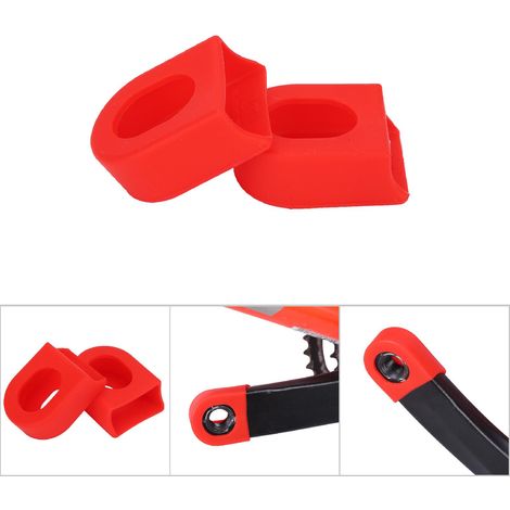 1 Paire de Manchons Protecteurs Souples pour Pédalier Vélo, Anti-Rayures et Chocs (Rouge)