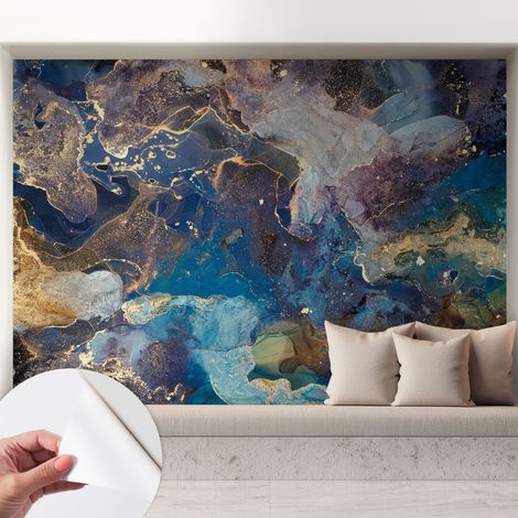 Papier peint adhésif avec colle pour décoration moderne de salon chambre à coucher cuisine et bureau Facile Mosaïque cosmique 208x146 cm (1/5)