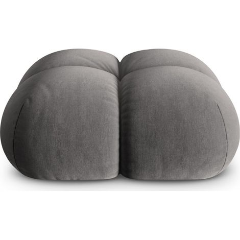 Pouf en velours gris (1/5)