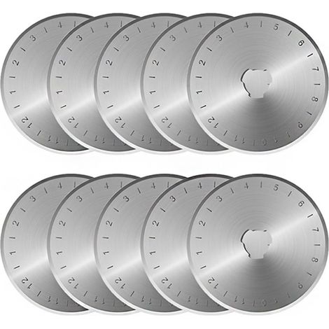 Kisswill 1.77 Inch Rotary Cutter Blades 10 Pack Compatible avec Fiskar, Olfa, Martelli, Truecut, Remplacement Blades (1/5)