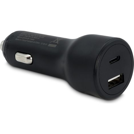 Chargeur allume-cigares 32W 1 USB-C Power Delivery 20W+ 1 USB-A IC Smart 12W-100% PR - noir (1/5)