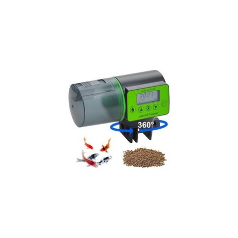 Vert Distributeur Automatique de Nourriture pour Aquarium résistant à l'humidité pour Poisson- Piles non incluses (1/4)