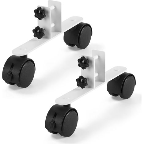 Wolketon Juego de 2 patas con ruedas para calefactor infrarrojo, soporte móvil universal, ruedas 360° con freno, hasta 3,5 cm (1/5)