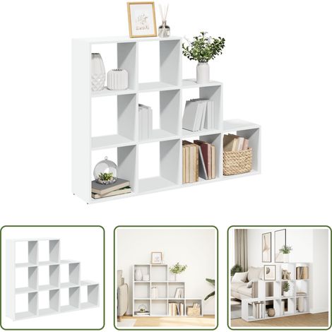 Raumteiler -  Raumteiler-Bücherregal 3 Stufen Weiß 137,5x29x103,5 cm (1/5)